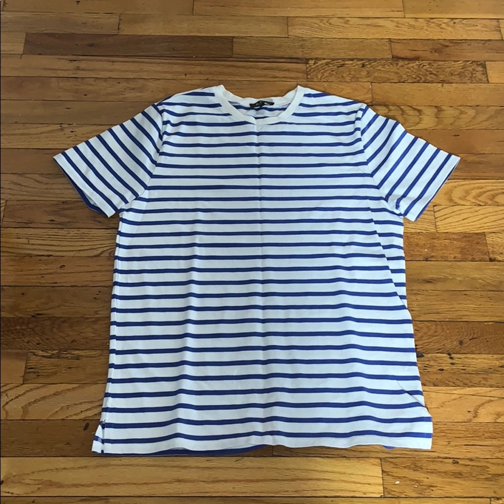 Men’s APC striped white, and blue t-shirt, size L